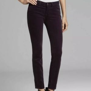 J BRAND BURGUNDY VELVETEEN JEANS,  SIZE 30